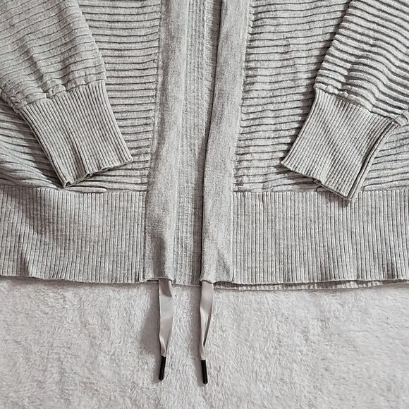 NWT WHBM Gray Knit Open Ribbed Front Cardigan Sweater Women Size Medium - Picture 4 of 5